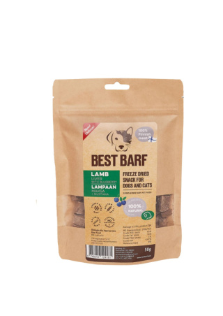 Liofilizowana wątroba jagnięca z borówką Best Barf 50g