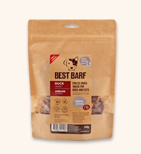 Liofilizowane serca kacze Best Barf