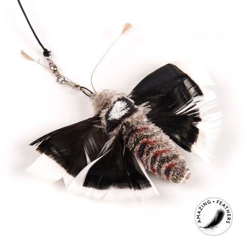 Profeline zawieszka duża ćma z z piór i sierści jelenia