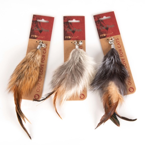 Profeline zawieszka puszysta końcówka z króliczego futra i piór