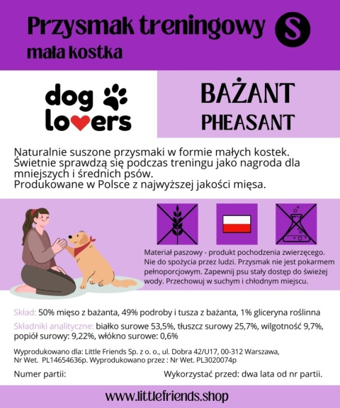 Przysmak treningowy S - mała kostka BAŻANT 200 g
