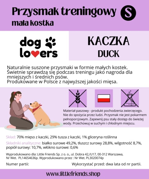 Przysmak treningowy S - mała kostka KACZKA 200g
